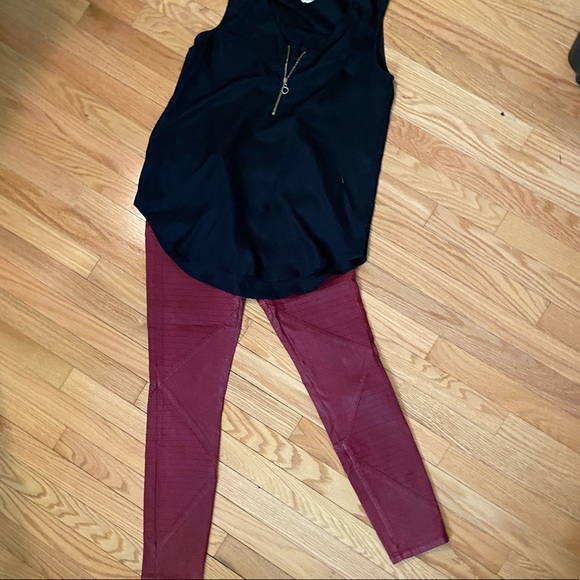 New guess leather pleather skinny merlot pants  26 - Picture 1 of 6